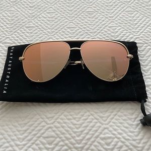 Quay Mirrored Gold Sunglasses